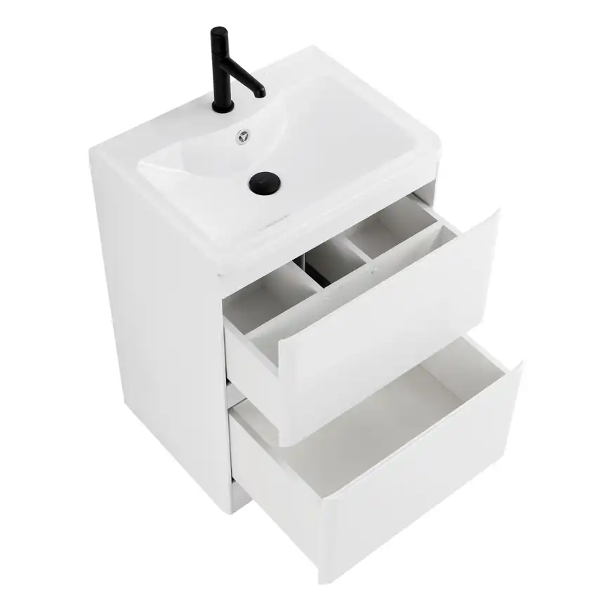 Тумба под раковину BelBagno ALBANO-600-2C-PIA-BL напольная Bianco Lucido фото 7