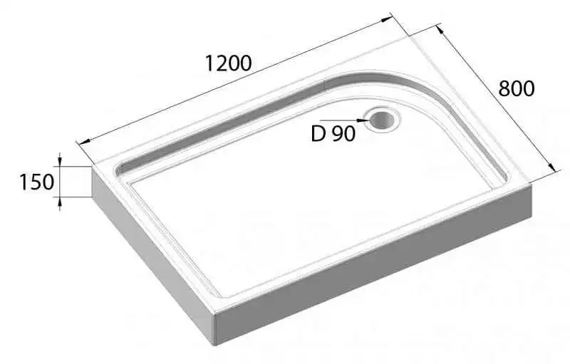 Душевой поддон BelBagno TRAY 120х80 акриловый TRAY-BB-AH-120/80-15-W-R Белый фото 5