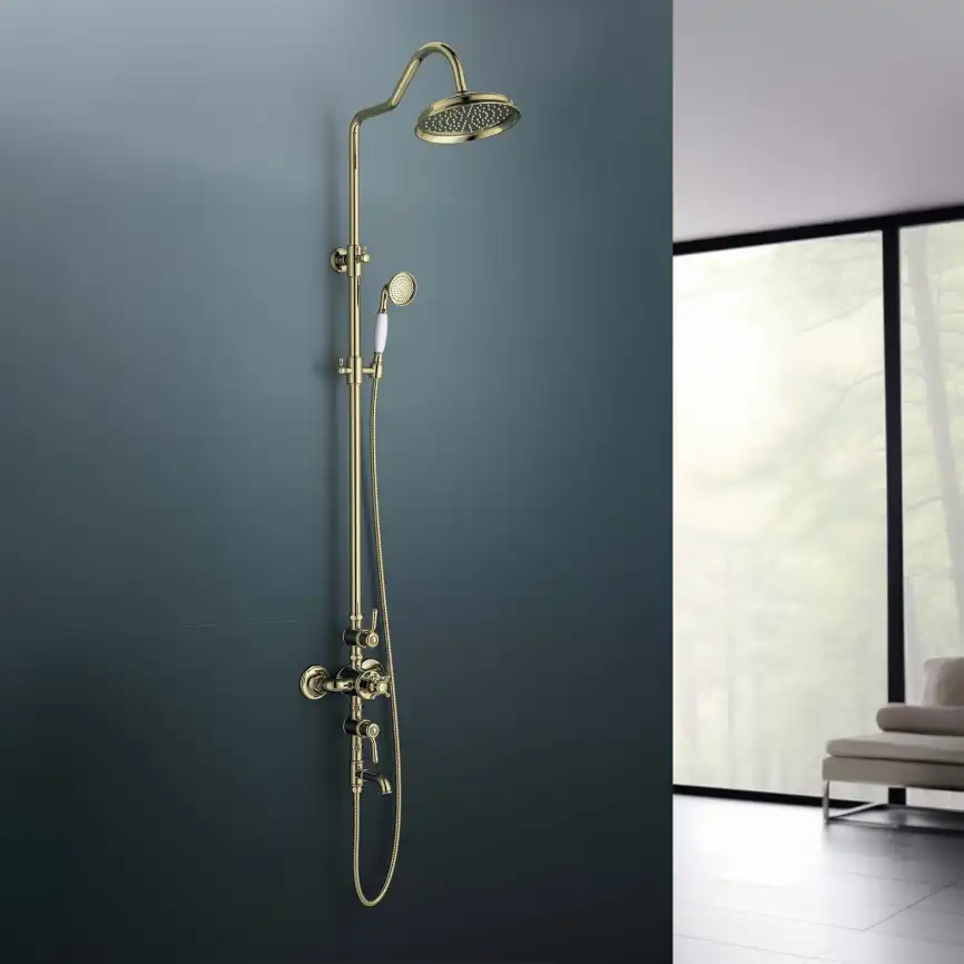 Душевая система Aquatek КЛАССИК AQ2543PG с термостатом, Золото глянцевое фото 11