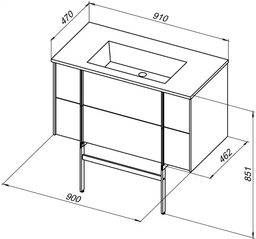 Тумба под раковину Allen Brau Reality 90 1.32006.AM антрацит матовый фото 2