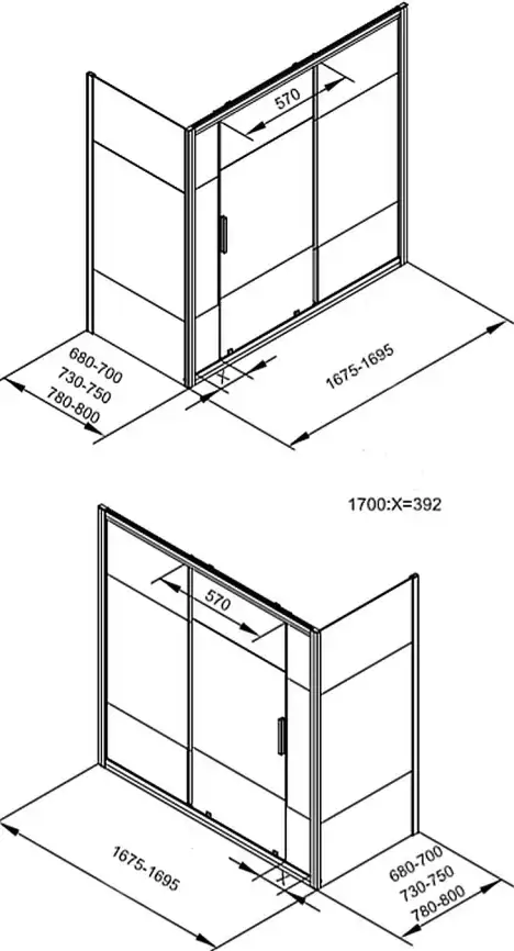 Шторка для ванны Aquanet Practic 170 см, AE10-B-170H150U-CP, профиль Хром, стекло С шелкографией фото 2