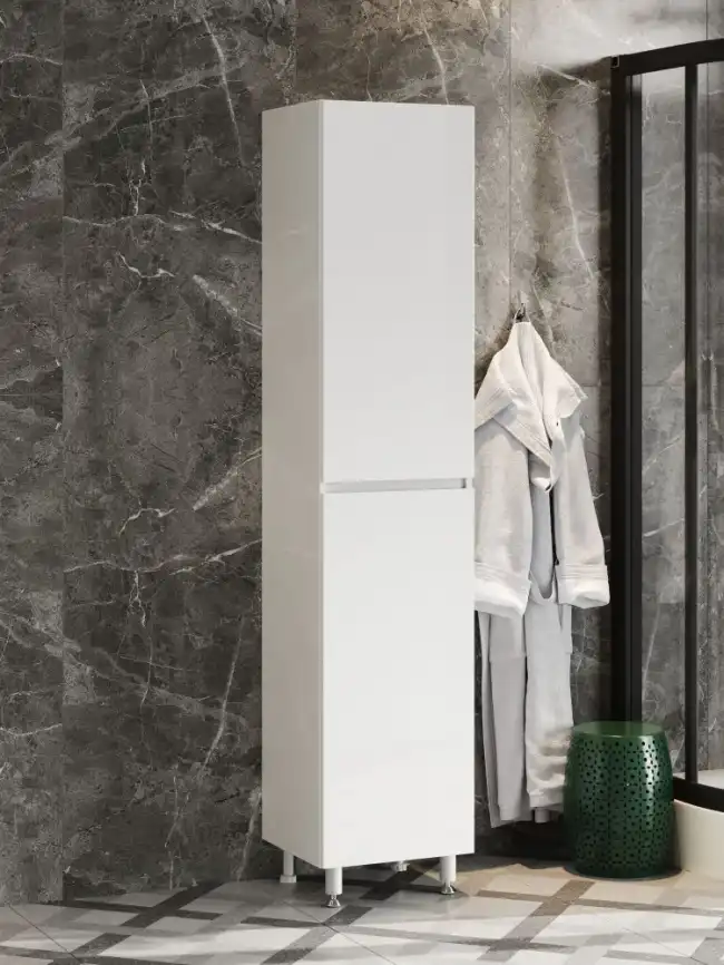 Шкаф-пенал FAURAplus Сантельмо 40 напольный, Белый глянцевый фото 1