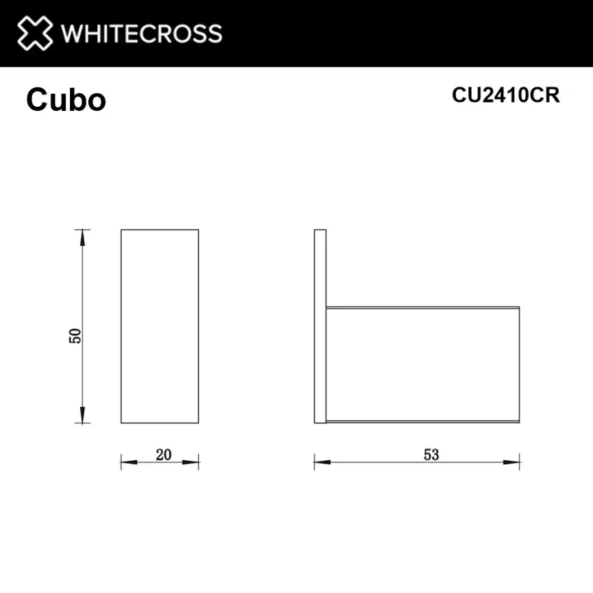 Крючок Whitecross CUBO chrome, CU2410CR, Хром фото 2