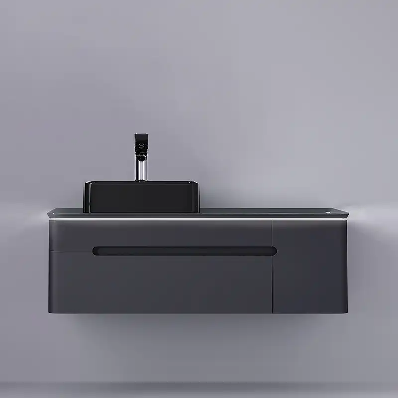 Тумба под раковину Jorno SHINE 120 Shi.01.120/P/A Серый антрацит фото 2