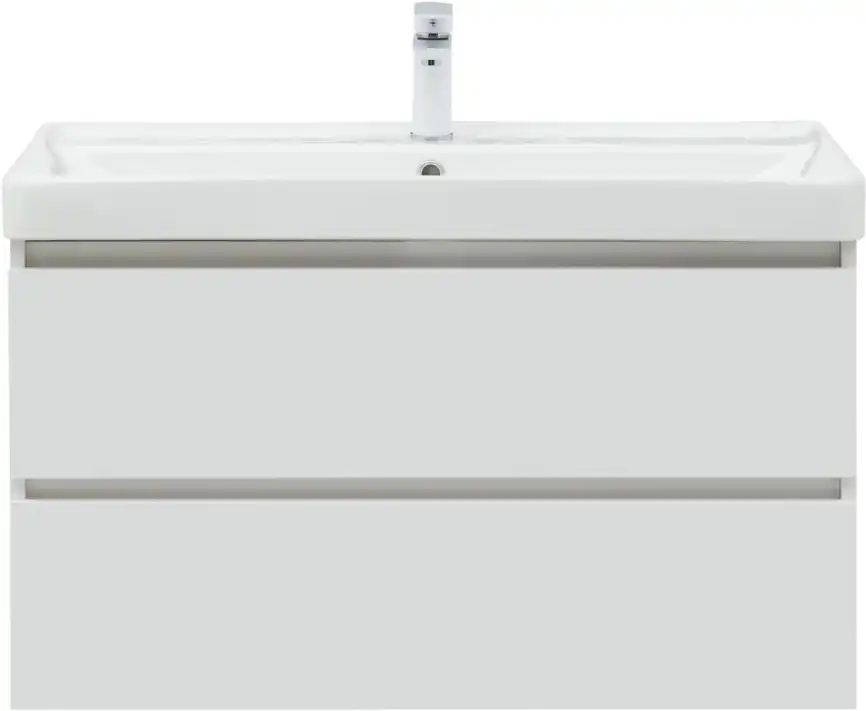Тумба под раковину Aquanet Вега 90 белый глянец фото 7