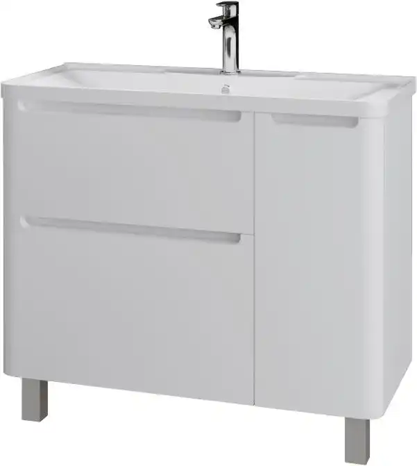 Тумба под раковину Grossman Адель 100 напольная, белая глянцевая (1010002) фото 4