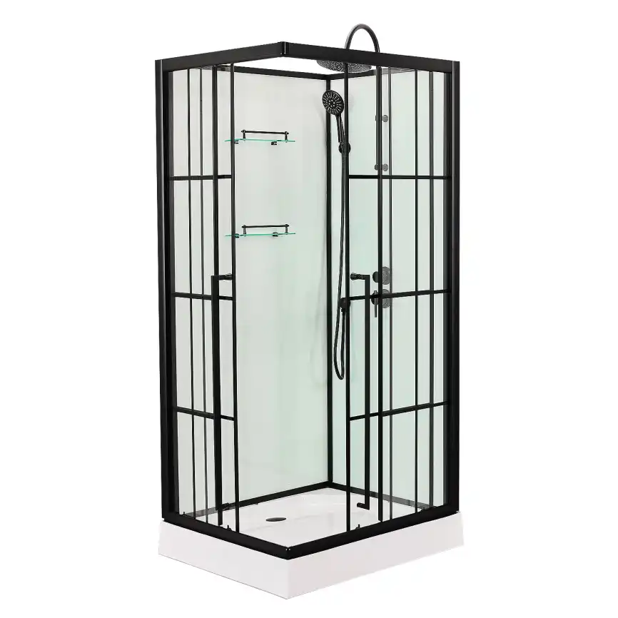 Душевая кабина Loranto 100х100, низкий поддон, Прозрачное стекло, CS-3008TM/W-100R фото 1