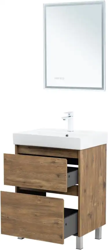 Тумба под раковину Aquanet Nova Lite 2.0 60 напольная, дуб рустикальный, 346343 фото 9