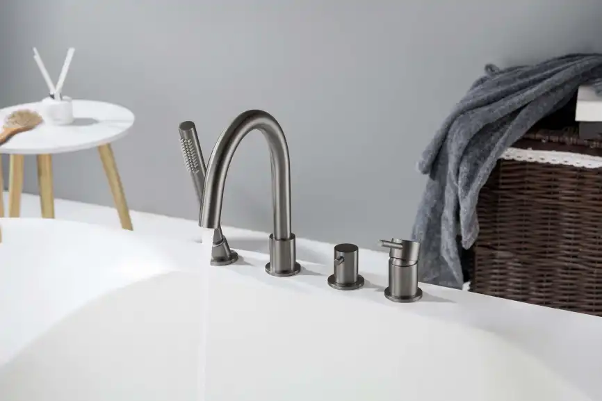 Смеситель на борт ванны Aquatek Европа AQ1348BGM, Оружейная сталь фото 8