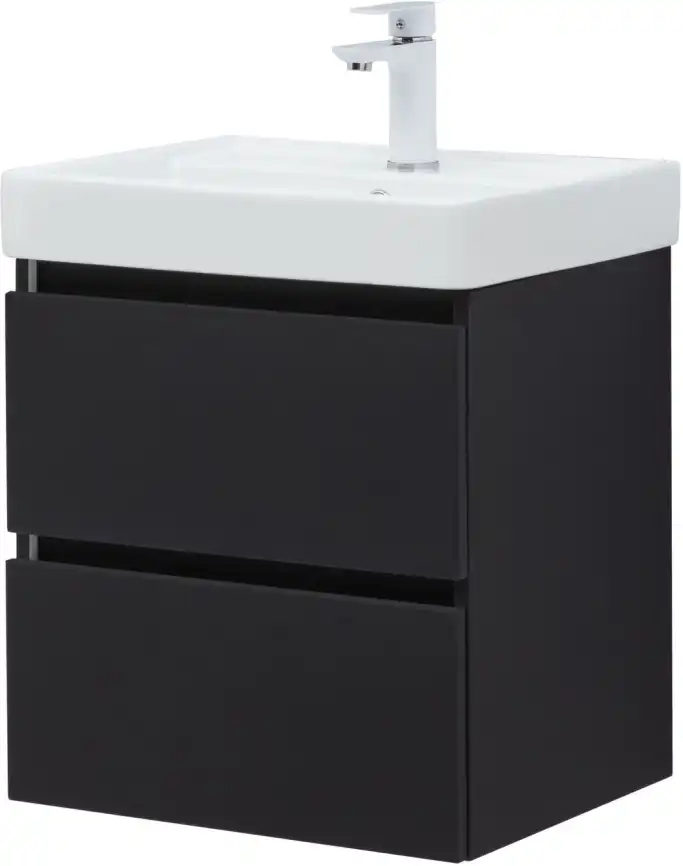 Тумба под раковину Aquanet Вега 2.0 50 черный, подвесная, 337952 фото 11