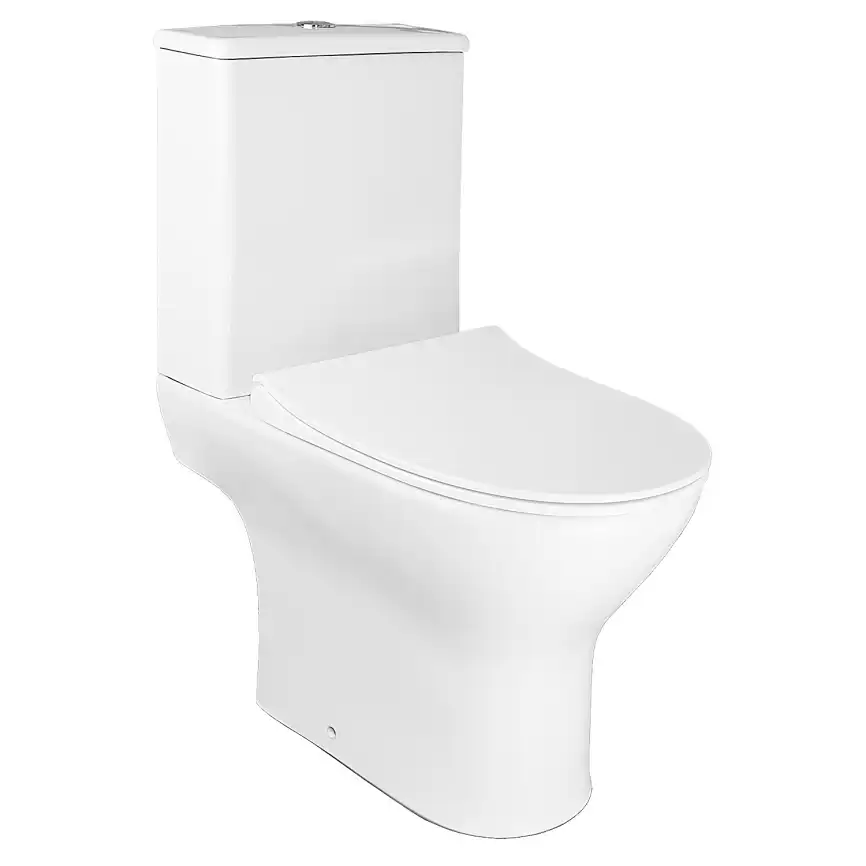 Унитаз-компакт Azario Mist AZ-45  напольный, безободковый, с бачком и сидением микролифт, цвет белый фото 1