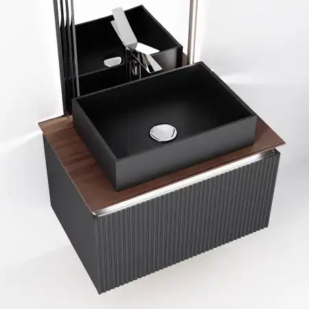 Тумба под раковину Jorno STRONG 80 Str.01.80/P/A Серый антрацит фото 2