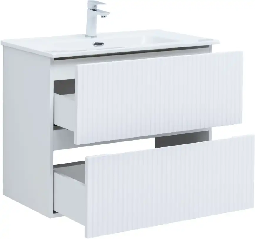 Тумба под раковину Aquanet Джейн 80 белый матовый фото 8