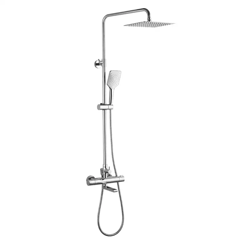Душевая система Lemark Yeti LM7862C для ванны с изливом, термостатическая, верхний душ, Хром фото 1
