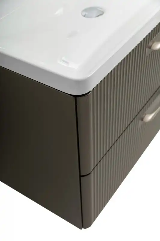 Тумба под раковину BelBagno DUE-600-2C-SO-GM-P подвесная Оружейная сталь фото 3