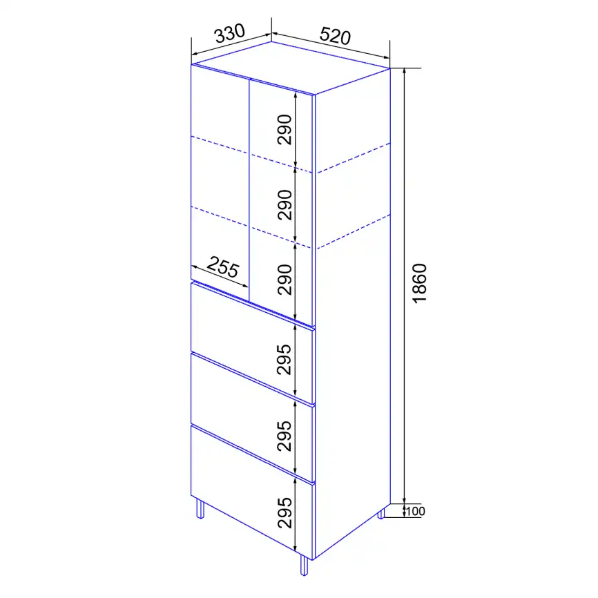 Шкаф-пенал Azario Эстима 50 CS00094563, напольный, Графит фото 4