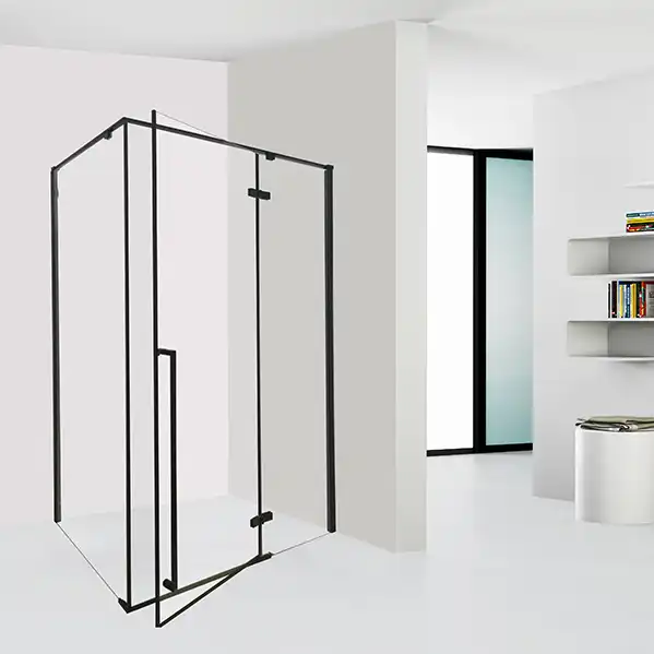 Душевой уголок Sole Vog 120х90 профиль Черный стекло прозрачное фото 4