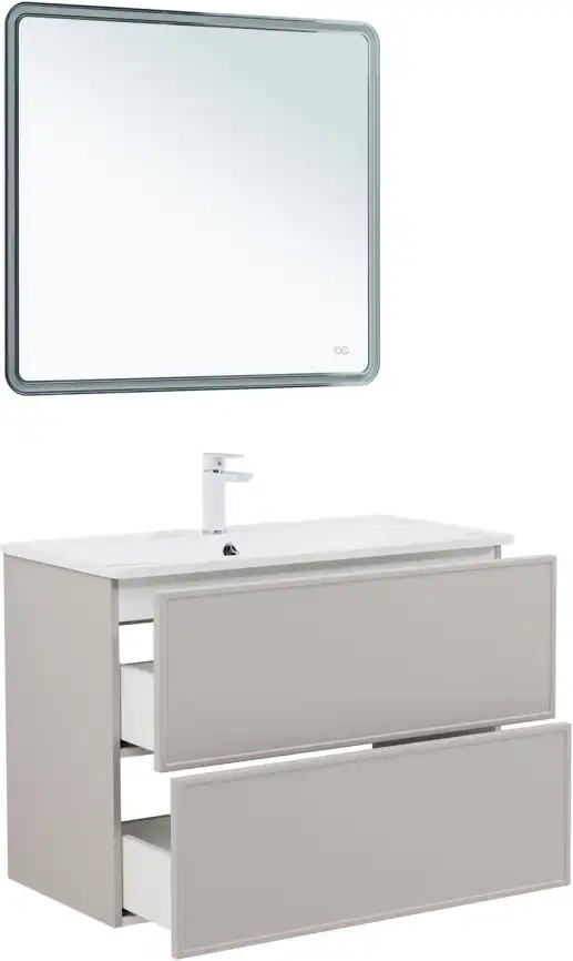 Тумба под раковину Aquanet Арт 90 бежевый, 343968 фото 6