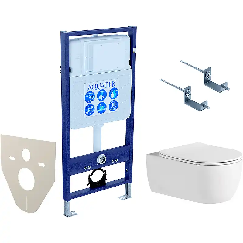 Комплект унитаза с инсталляцией Aquatek Set Aquatek Европа New-KKI2 с сиденьем Микролифт фото 1