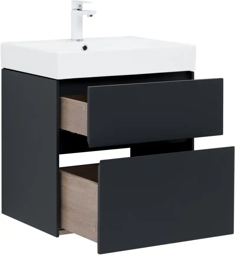 Тумба под раковину Aquanet Бруклин 60 антрацит матовый 310140 фото 7