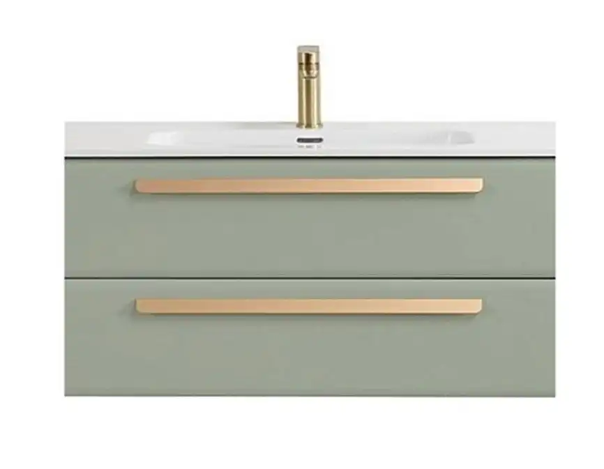Тумба под раковину Cezares ECO-CER-N 120 см, ECO-CER-N-1200-2C-SO-VDO-P (без ручек), Светло-Зеленый Матовый фото 1