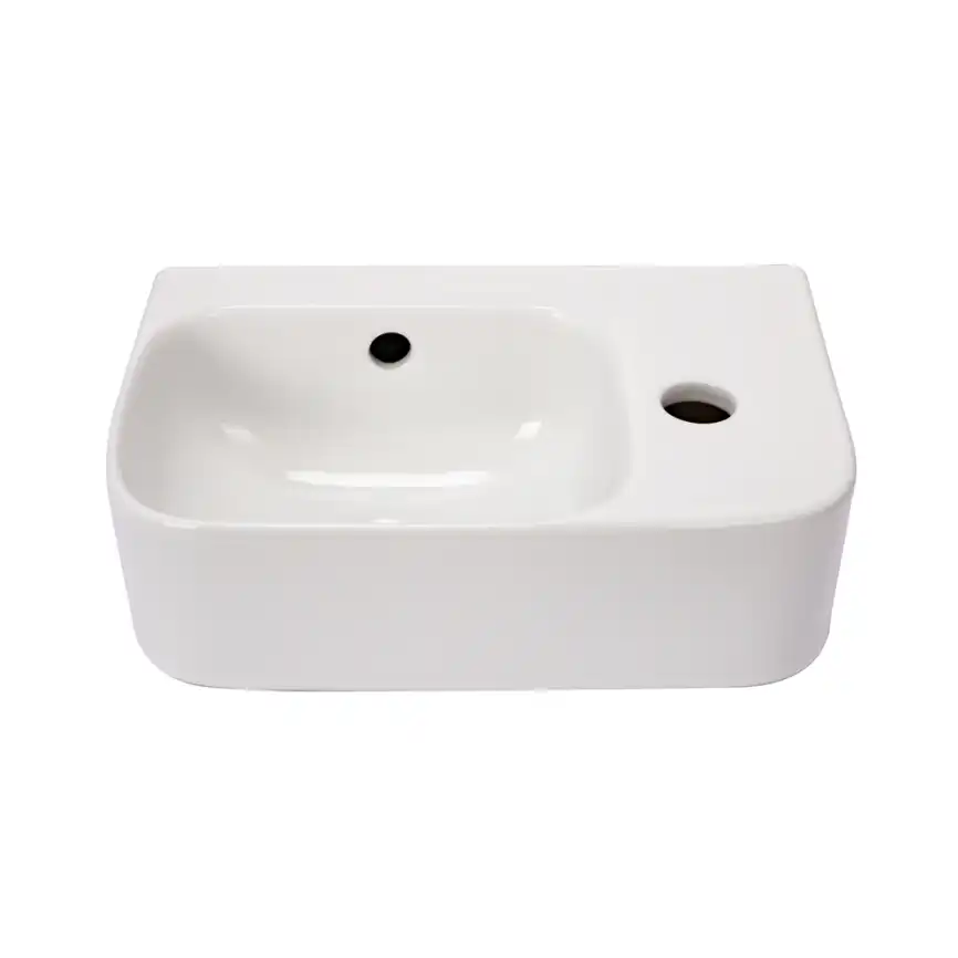 Рукомойник AVS Грэйс 37x25 L, белый с донным клапаном фото 4