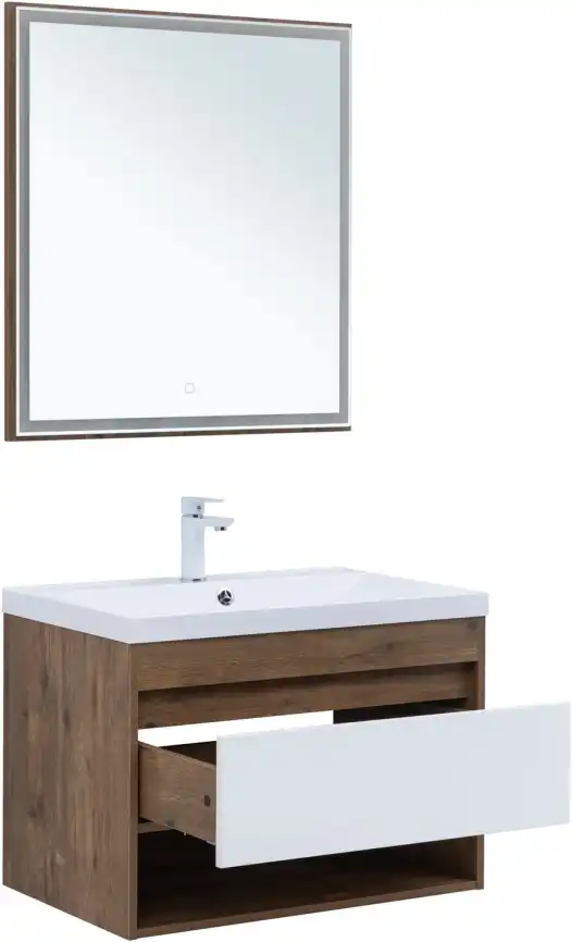 Тумба под раковину Aquanet Тренд 75 дуб рустикальный/белый сатин, 345118 фото 6