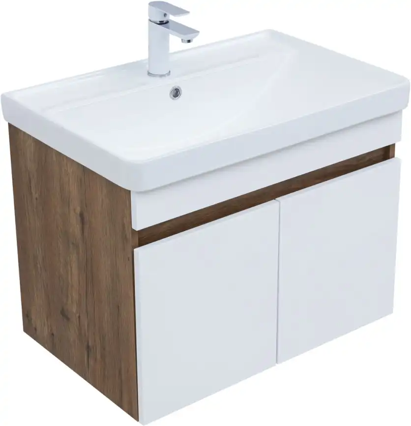 Тумба под раковину Aquanet Оптима 70 дуб рустикальный/белый сатин, 344792 фото 5