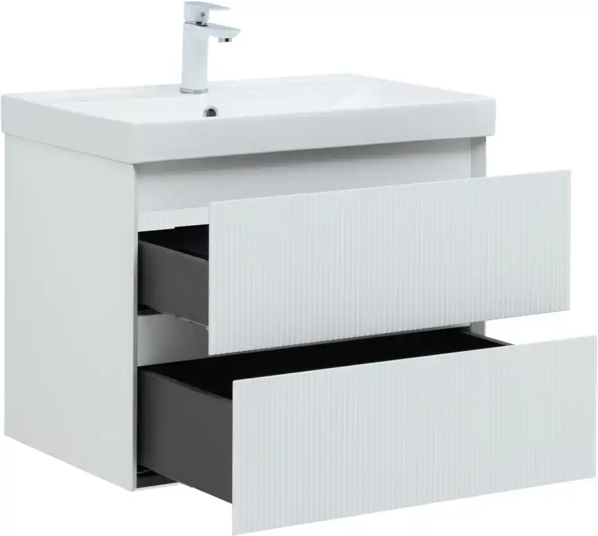 Тумба под раковину Aquanet Альтера 70 белый матовый, подвесная, 337155 фото 7