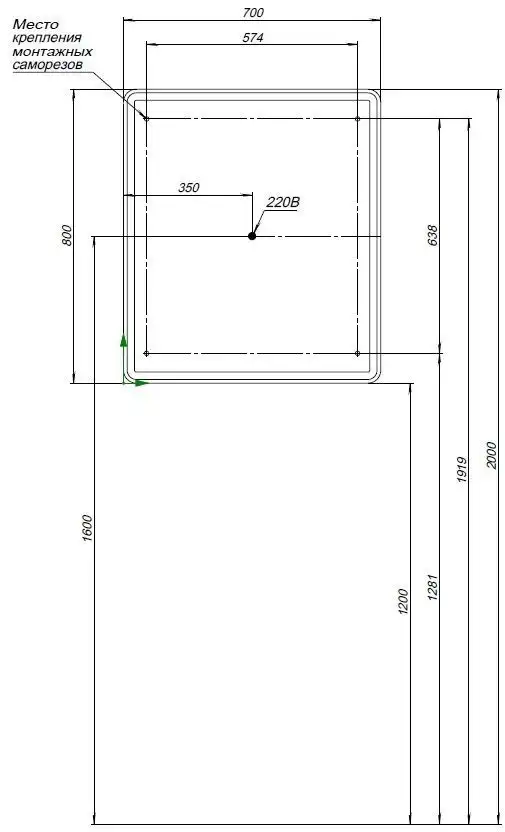 Зеркало-шкаф Aquanet Оптима 70 с LED подсветкой 311861 фото 2