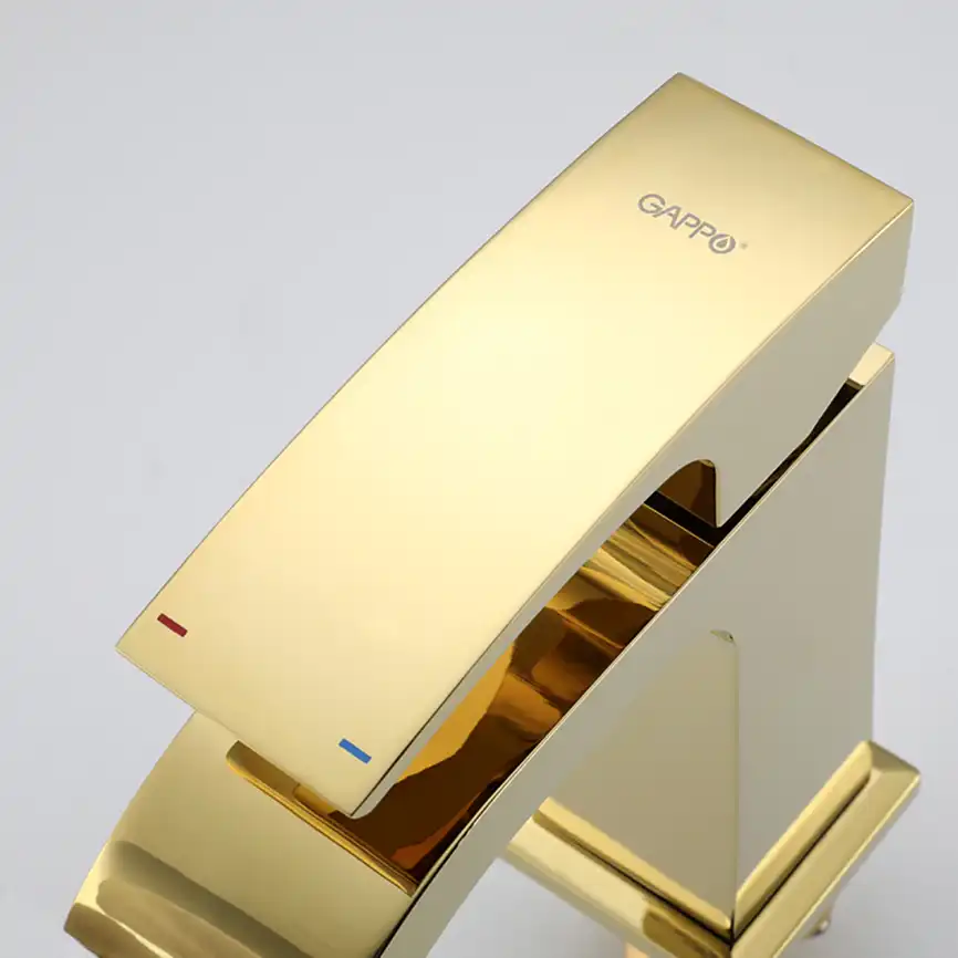 Смеситель для раковины Gappo G1007-3, Золото глянцевое фото 4