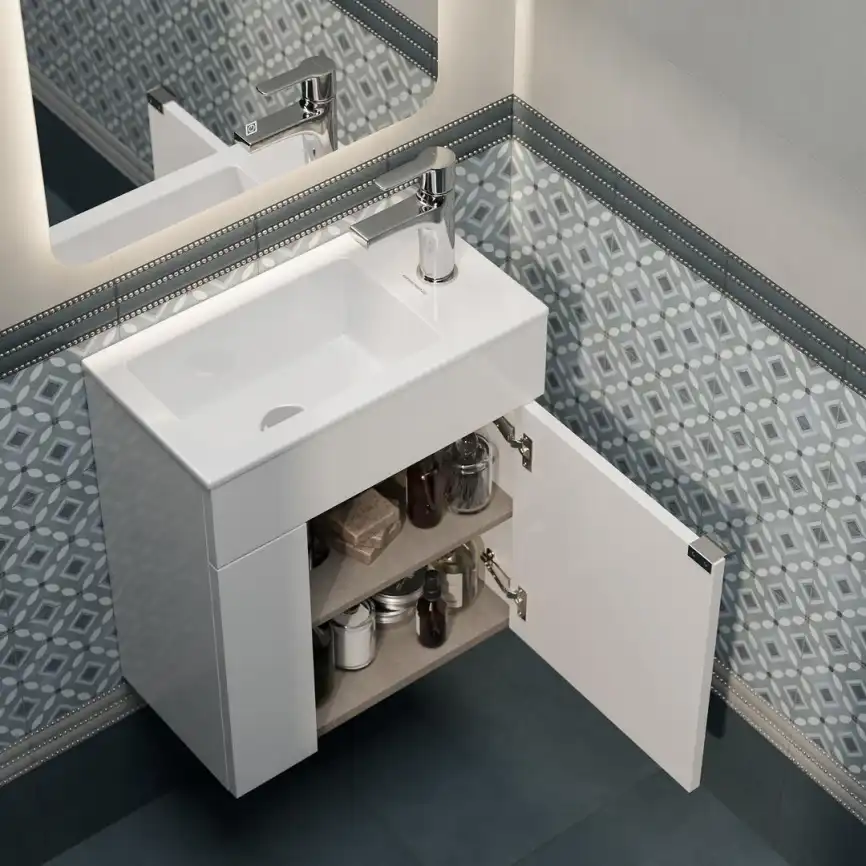 Тумба под раковину Kerama Marazzi LATO 50 см, LAT.50.1\WHT подвесная, Белая глянцевая фото 5