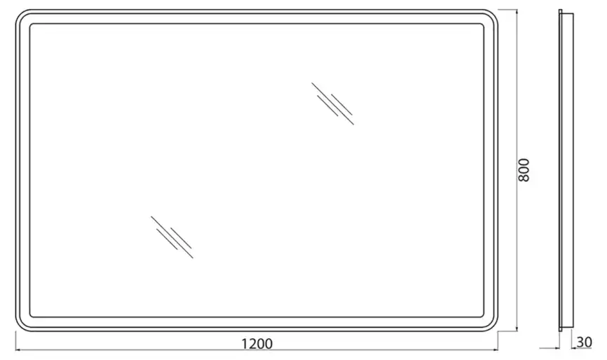 Зеркало BelBagno MARINO 120х80 SPC-MAR-1200-800-LED-BTN с подстветкой, кнопочный выключатель фото 8