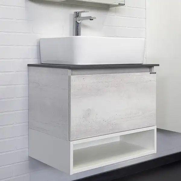 Тумба с умывальником Comforty Прага 60 Дуб белый, 00-00014536 фото 1