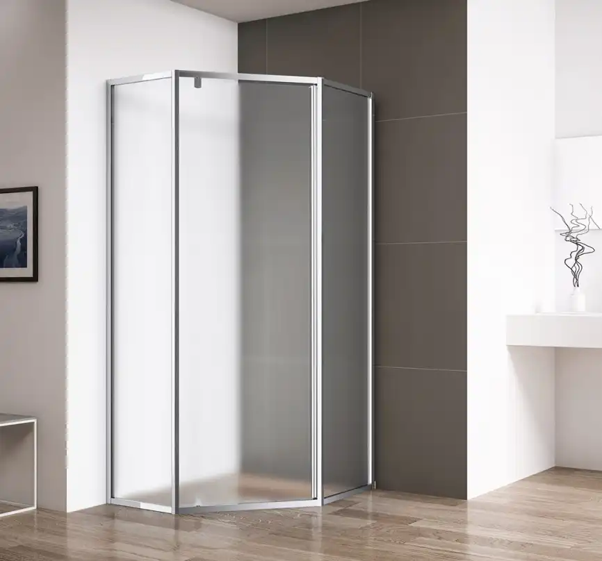 Душевой уголок CEZARES ECO-O-P-1-90-P-Cr стекло Матовое рифленая, профиль Хром фото 1