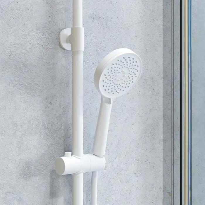 Душевая система IDDIS Shelfy SHEWTBTi06 для ванны с изливом цвет, Матовый белый фото 7