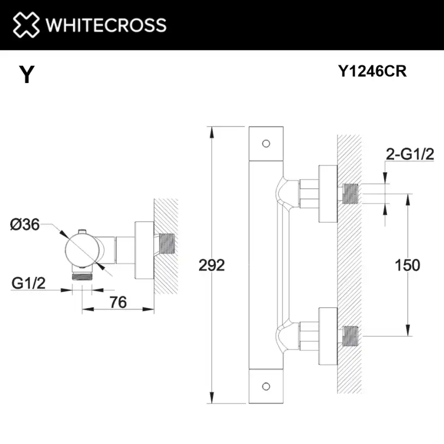 Смеситель для душа Whitecross Y chrome термостатический Хром, Y1246CR фото 3