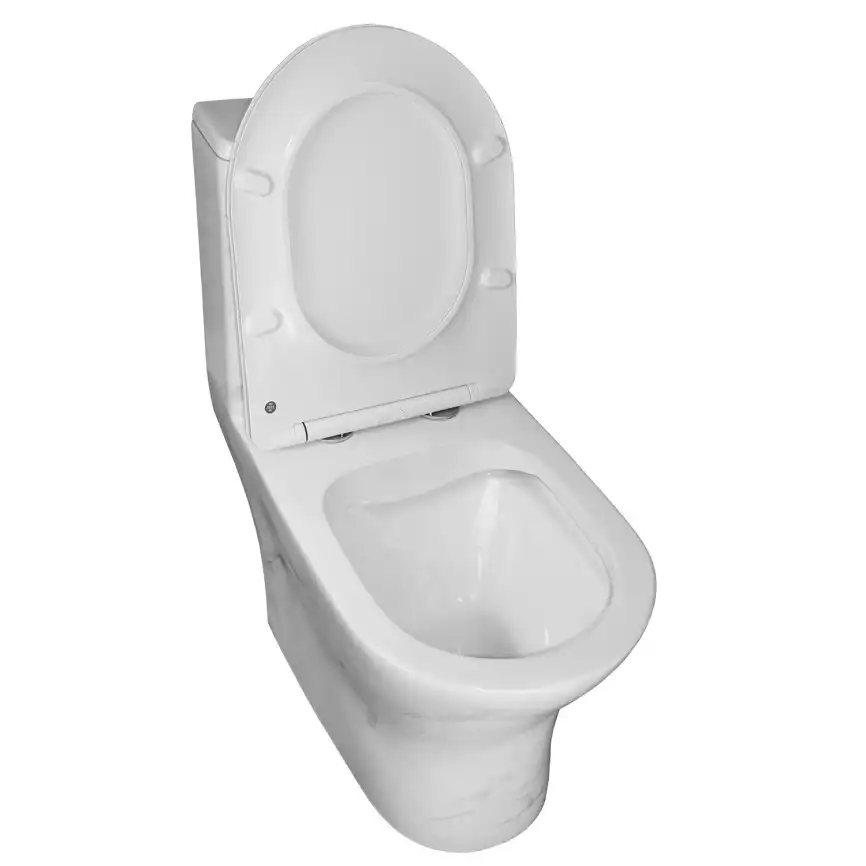 Унитаз-моноблок Azario Terni AZ-8618M безободковый, в комплекте с сиденьем микролифт, Белый мрамор фото 3