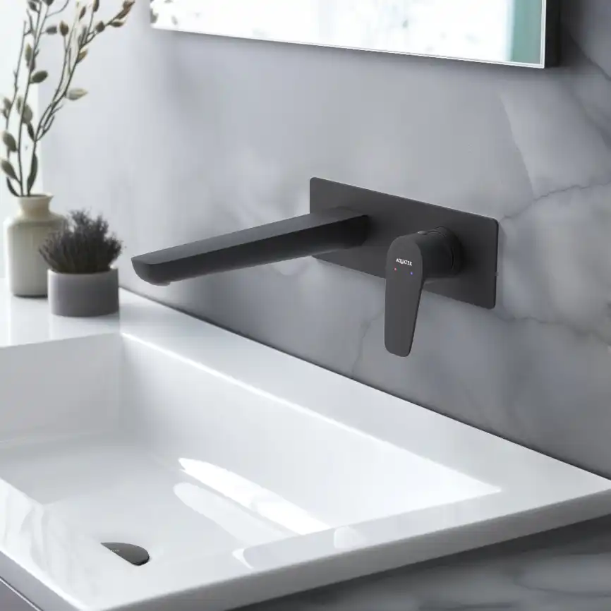 Смеситель для раковины Aquatek Бетта AQ1113MB встраиваемый, с внутренней частью, Черный матовый фото 2