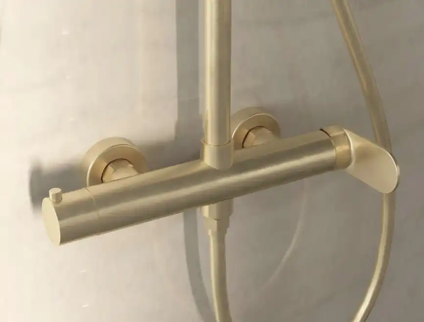 Душевая система  Vincea Rondo VSFS-1R0BG VSFS-1R0BG для душа без излива, брашированное золото фото 4