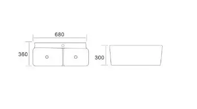Умывальник CeramaLux A1009 680х360х300 Подвесная цвет Белый фото 2