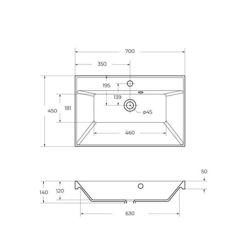 Раковина из литьевого мрамора BelBagno BB700/450-LV-MR-AST фото 3