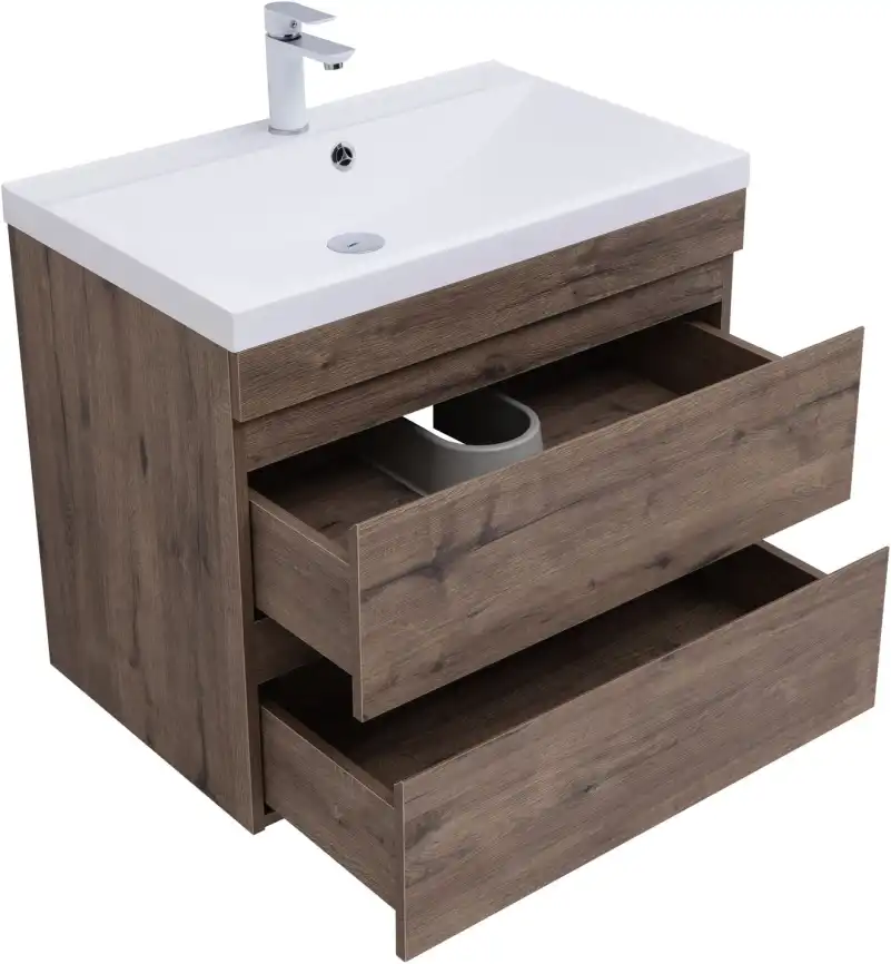 Тумба под раковину Aquanet Нота New 75 дуб веллингтон табак 334192 фото 4