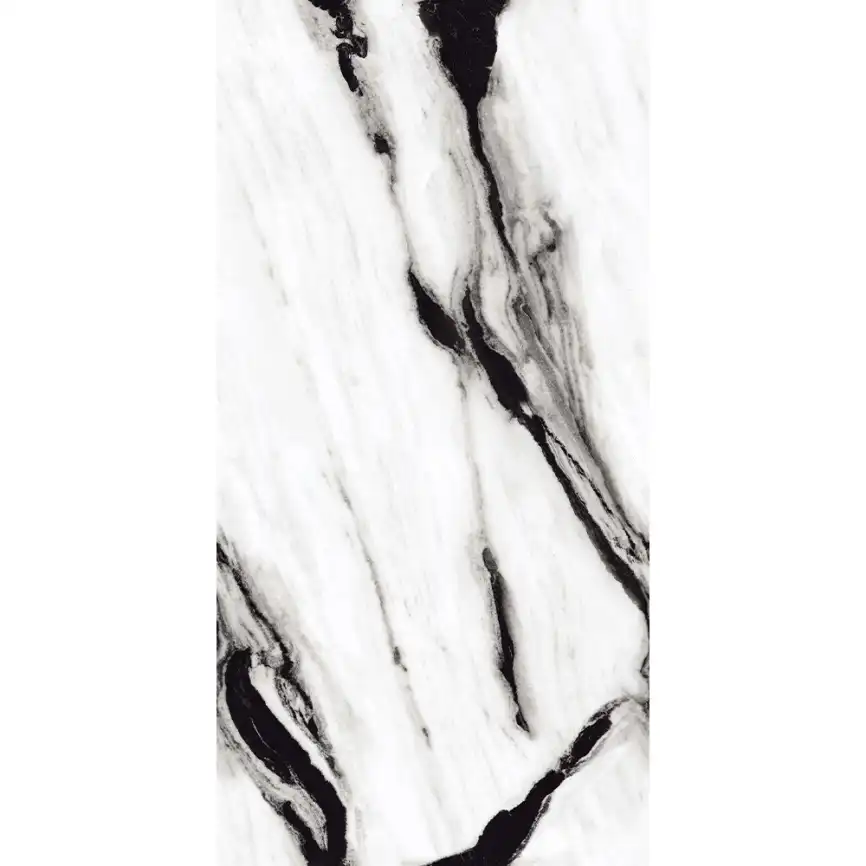 Керамогранит AVS Black Panda 60x120 полированный, белый фото 3