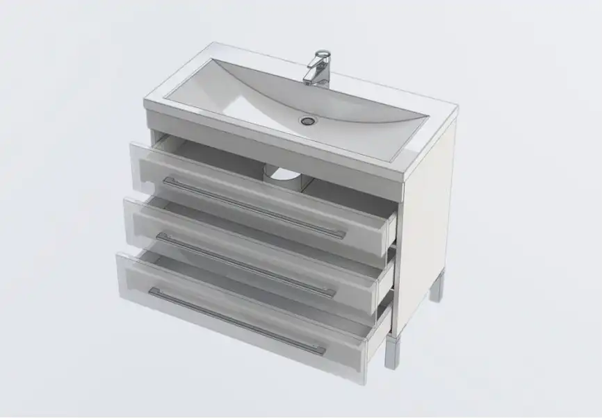 Тумба под раковину Aquanet Верона 100 белый (напольная 3 ящика) 178471 фото 7