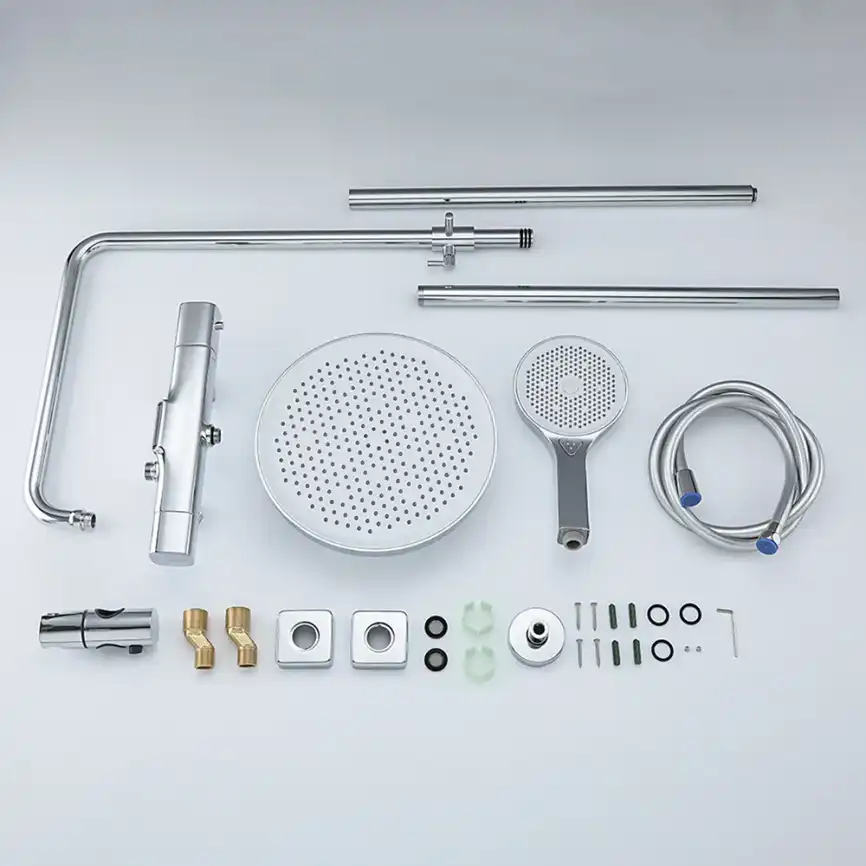 Душевая система Gappo G2495-71 с тропическим душем и термостатом, Хром фото 6