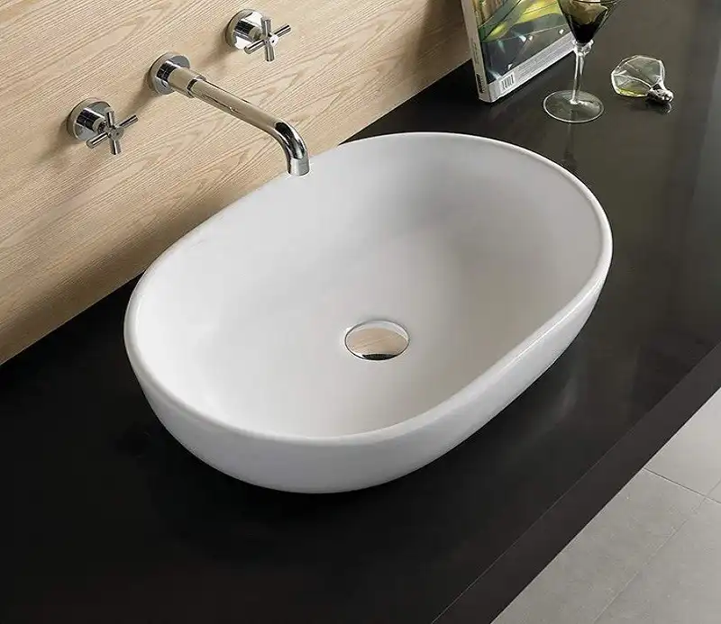 Раковина накладная CeramaLux 600х415х135 9026А, цвет Белый фото 1