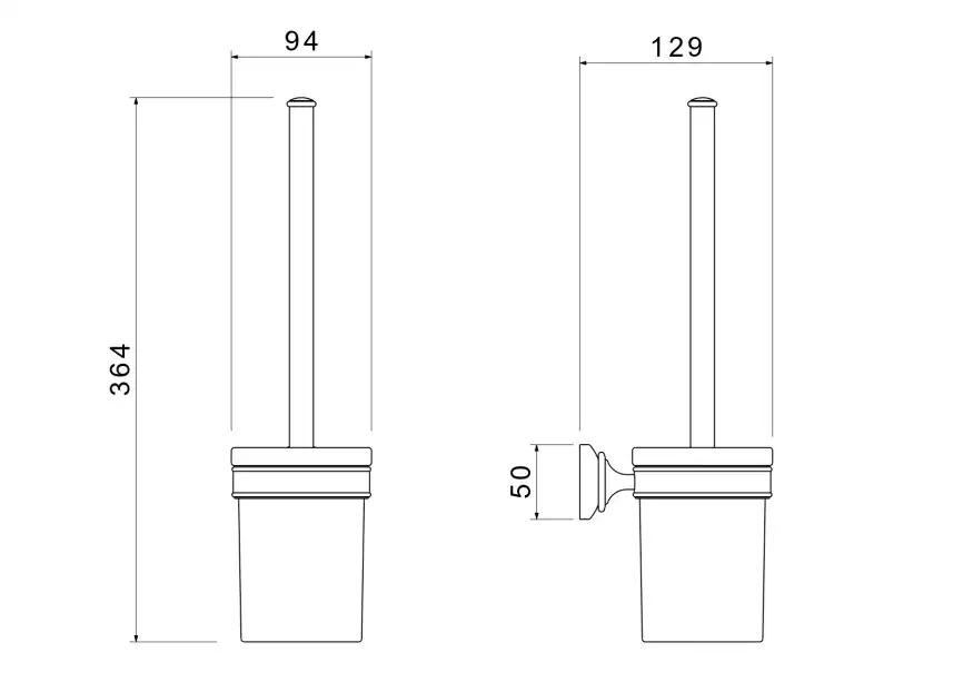 Ершик для унитаза Aquatek Классик AQ4510MB, Черный матовый фото 2
