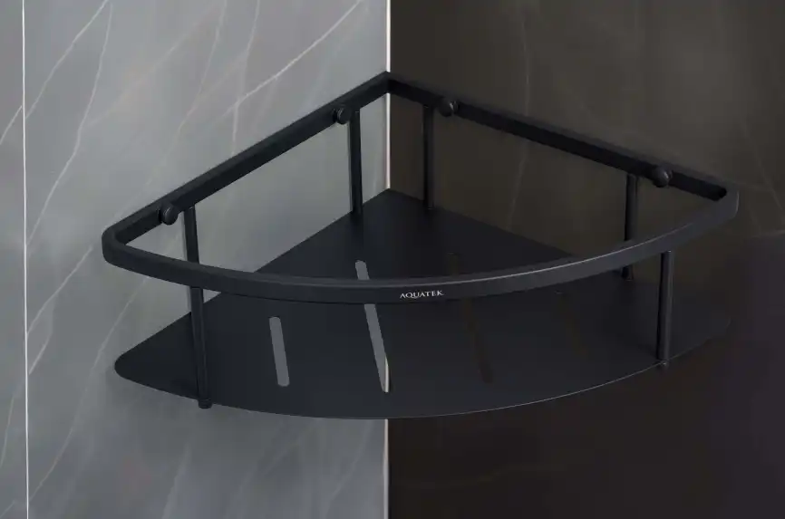 Полка для душа угловая Aquatek AQ4926MB, Черный матовый фото 3