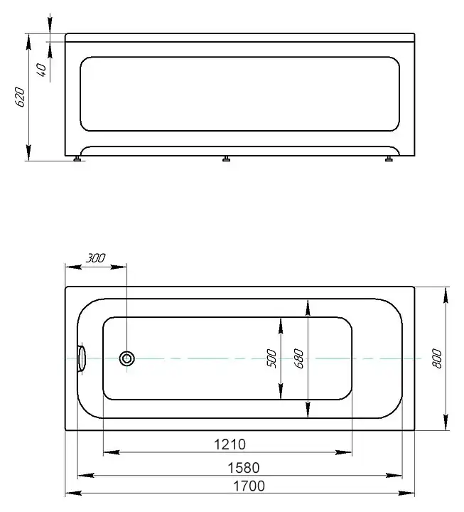 Акриловая ванна AZARIO BELLA 170х80 AV.0023170, прямоугольная фото 5
